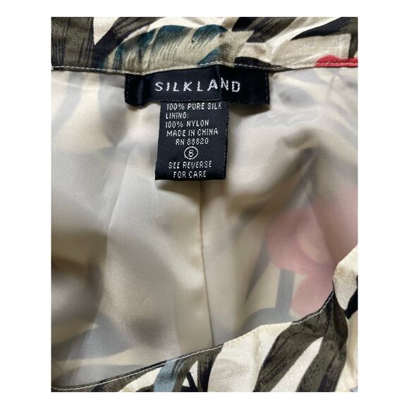 Silkland Womens/Teens Silk Pants Size 6 Tropical Floral print Crop/Ankle pants - Picture 4 of 7